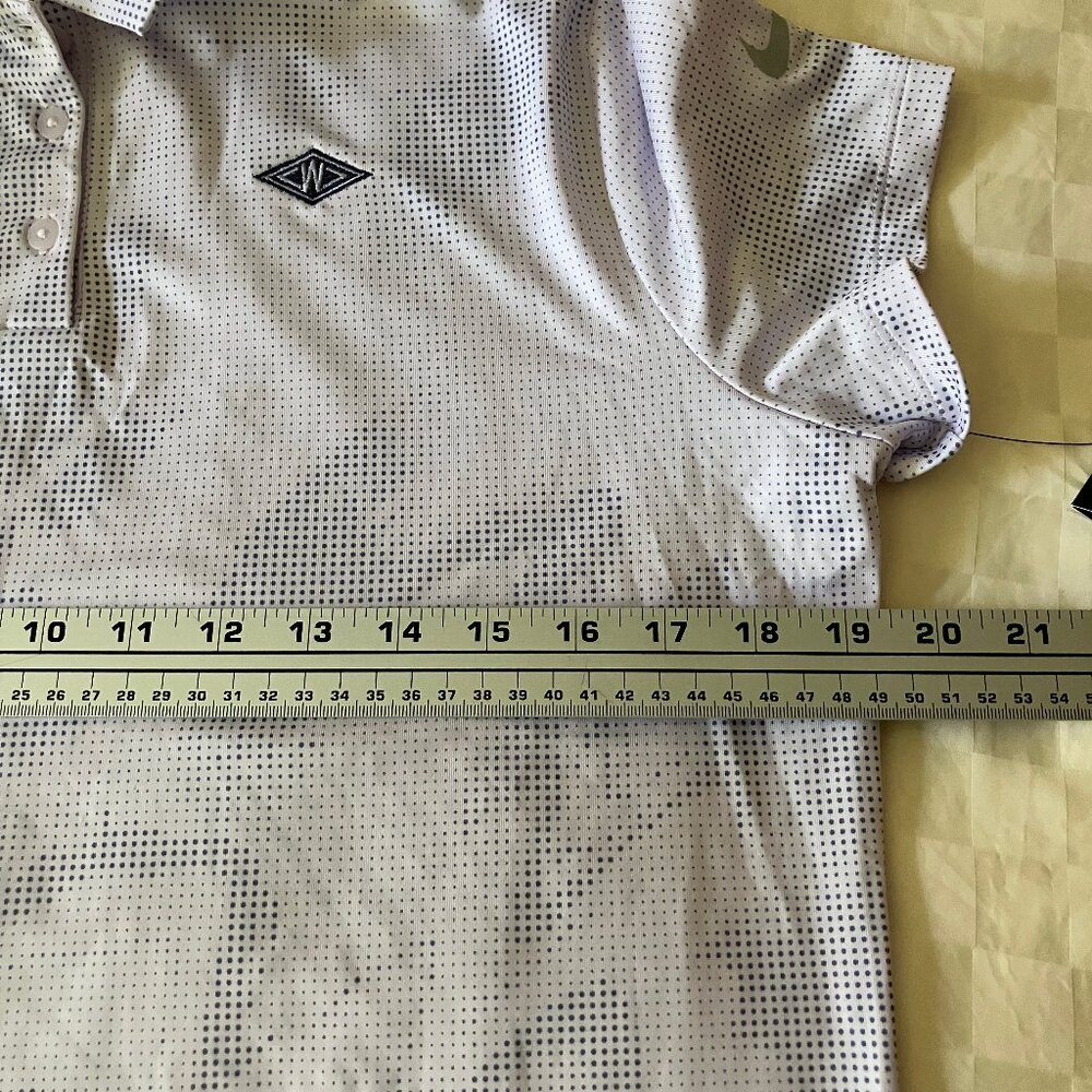 Women's Nike Golf Polo Dry fit Shirt/Top/Blouse Grey/White clr Short slvs Size L - Picture 7 of 12